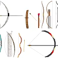 Various Types of Traditional and Modern Bow Weapons with Arrows and Designs