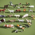 modern animal poultry cat chicken duck cow horse 3d model