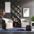 Modern leisure sofa combination sofa coffee table combination 3d model