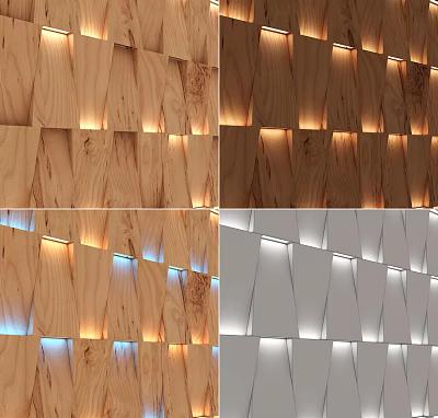 Modern background wall wood background wall 3d model