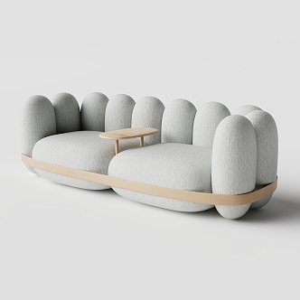 Modern double sofa soft sofa 3d model