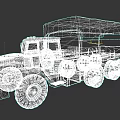 Military Green Utility Truck With Canvas Covered Cargo Bed And Six Wheel Design