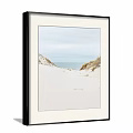Coastal Landscape Painting With White Sand Dunes Calm Sea And Clear Sky View