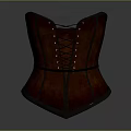 Classic Brown And Red Leather Corset With Back Lacing Design As Daily Lifestyle Product