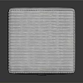 Modern Minimalist Light Gray Square Ottoman With Fabric Upholstery And Stitching Details