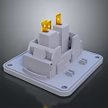 Switch Panel 3D Model With Gray Base Yellow Components And Structural Details