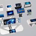 Modern all-in-one machine touch all-in-one machine automatic number picking machine number calling machine queuing machine intelligent machine equipment guide machine advertising machine 3d model