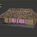 Traditional Cottage With Tile Roof Wooden Porch And Sliding Lattice Windows