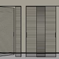 Modern Sliding Doors With Vertical Slats Black Frame Interior Space Divider 3d model