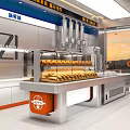 Modern Dessert Shop Interior Design With Glass Display Counter Wooden Tables And Soft Lighting