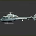 Light Colored Helicopter With Rotors And Reflective Surface On Dark Background 3d model