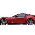 Red Modified Ferrari Sports Car With Rear Spoiler And Sporty Aerodynamic Design