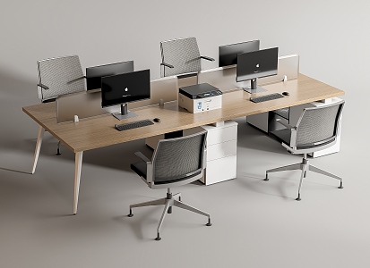 Modern Office Desk and Chair Office Desk and Chair Staff Station Computer Desk and Chair 3d model