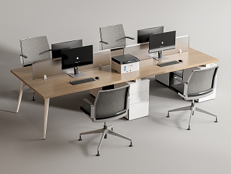 Modern Office Desk and Chair Office Desk and Chair Staff Station Computer Desk and Chair 3d model