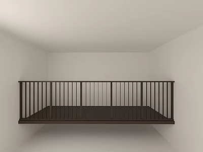 Modern Minimalist Zen Style Railing Solid Wood Railing Stair Handrail Grille Railing Living Room Entrance Staircase 3d model