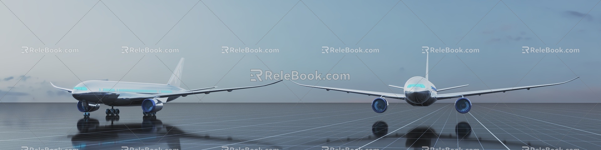 Passenger Aircraft Science and Technology Science Fiction Future Transportation Means of Transportation 3d model