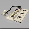 White Electrical Power Strip With Plug And Multiple Outlets For Household Appliance Use