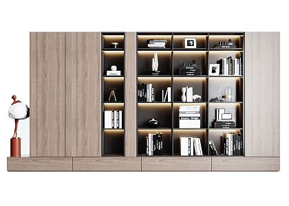 Modern bookcase 3d model