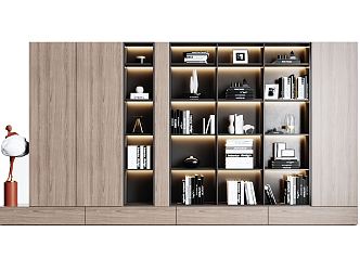 Modern bookcase 3d model