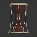 Classic Wooden Drum Musical Instrument With White Drumhead And Decorative Strings On Black Background