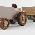 Wooden Electric Toy Tractors with Trailers and Wheels for Kids Play