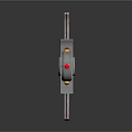 Medieval Sword With Metallic Blade Red Handle And Golden Cross Guard On Black Background