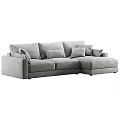 Modern Gray L Shaped Sofa With Multiple Plush Cushions And Chaise Design 3d model