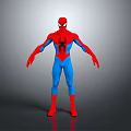 3D Spider Man Character Model In Red And Blue Costume With Spider Emblem
