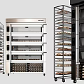 Multi Tiered Mobile Stainless Steel Display Shelves For Commercial Bakery Bread Storage