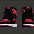 Stylish Black Red White High Top Sneakers With Nike Swoosh And Casual Design