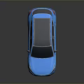 Sleek Modern Blue SUV Exterior with Black Roof and Silver Wheels