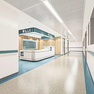 Modern Nurse Station Hospital Corridor Nurse Station Aisle Triage Desk Medical Guidance Desk Reception Desk Reception Desk 3d model