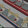 Water Transport Cargo Ship Models In Different Colors Arranged On 3d model