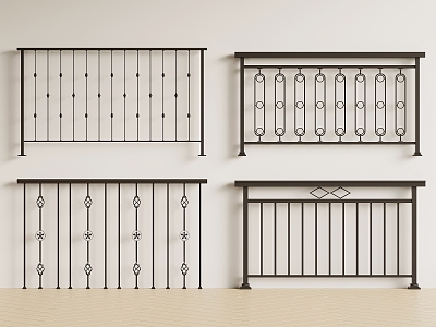 Wrought Iron Railing Guardrail Fence model