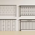 Black Metal Railings with Different Decorative Patterns and Classic Design Styles