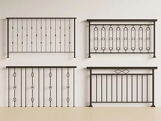 Wrought Iron Railing Guardrail Fence 3d model