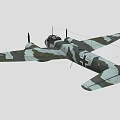 Camouflage Military Fighter Jet With Twin Engines And Cross Markings