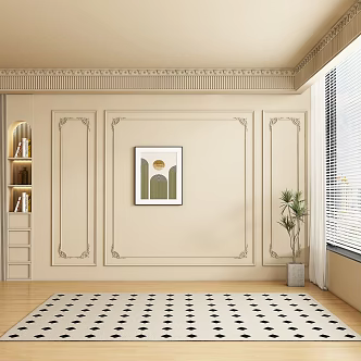Middle ancient background wall 3d model