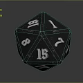 Decorative Black Polyhedral Dice With Metallic Numbers For Home Furniture