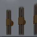 Modern Swing Door Hardware With Gold Decorative Rings And Blue Body Design