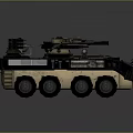 Armored Military Vehicle with Turret Machine Gun 6x6 Wheeled Design Reinforced Armor and Tactical Equipment