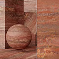 Reddish Brown Stone Textured Geometric Components With Sphere And Detailed Cubes 3d model