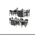 Elegant Modern Dining Table Set With Marble Top And Comfortable Matching Chairs 3d model