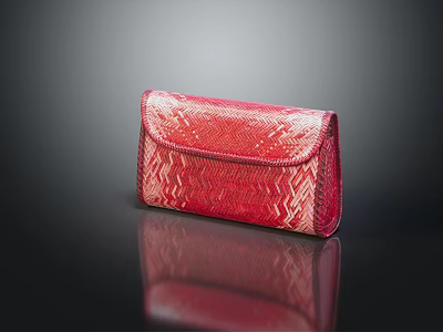 Red Snakeskin Pattern Clutch Bag With Elegant Design For Fashionable Occasions 3d model