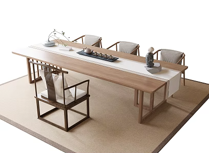 Modern Tea Table and Chair Tea Chair 3d model