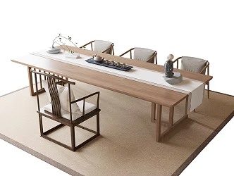Modern Tea Table and Chair Tea Chair 3d model