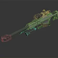 Long Range Sniper Weapon With Precision Scope Long Barrel And Tactical Military Design 3d model