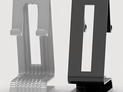 Practical Silver And Black Foldable Phone Stand For Home Office Use 3d model