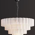 Modern Multi Layered Glass Cylindrical Chandeliers With Gold And Black Finish