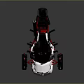 White and Black Three Wheeled Motorcycle with Red Frame Accents Modern Sporty Design Front Dual Wheels
